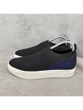 Naked Feet Shoes Womens Size 8 Adapt Black Blue Knit Slip On Sneakers *Read*